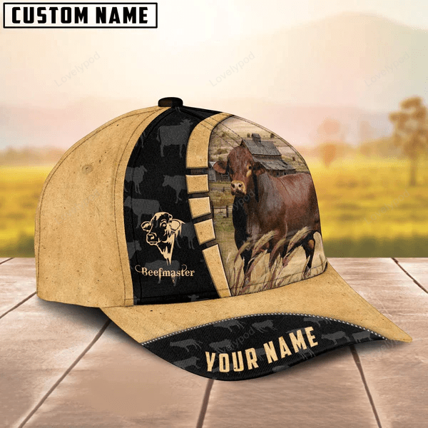 Custom Name Beefmaster Cattle Farmhouse Cap for men and women, Cow Classic Cap, Gift For Farmer Trucker Hats Custom Hats Gifts For Men & Women