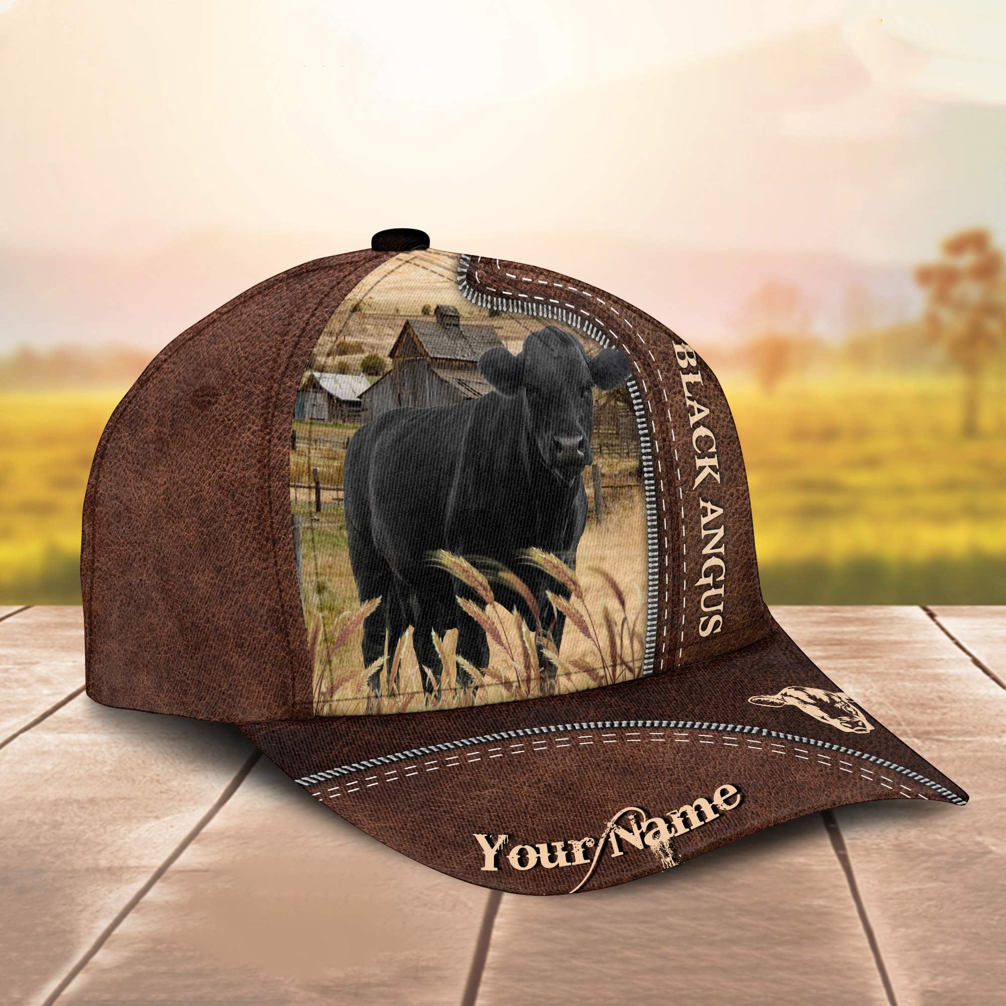 Custom Name Black Angus  - Gift For Farmer - Personalized Classic Cap Trucker Hats Custom Hats Gifts For Men & Women