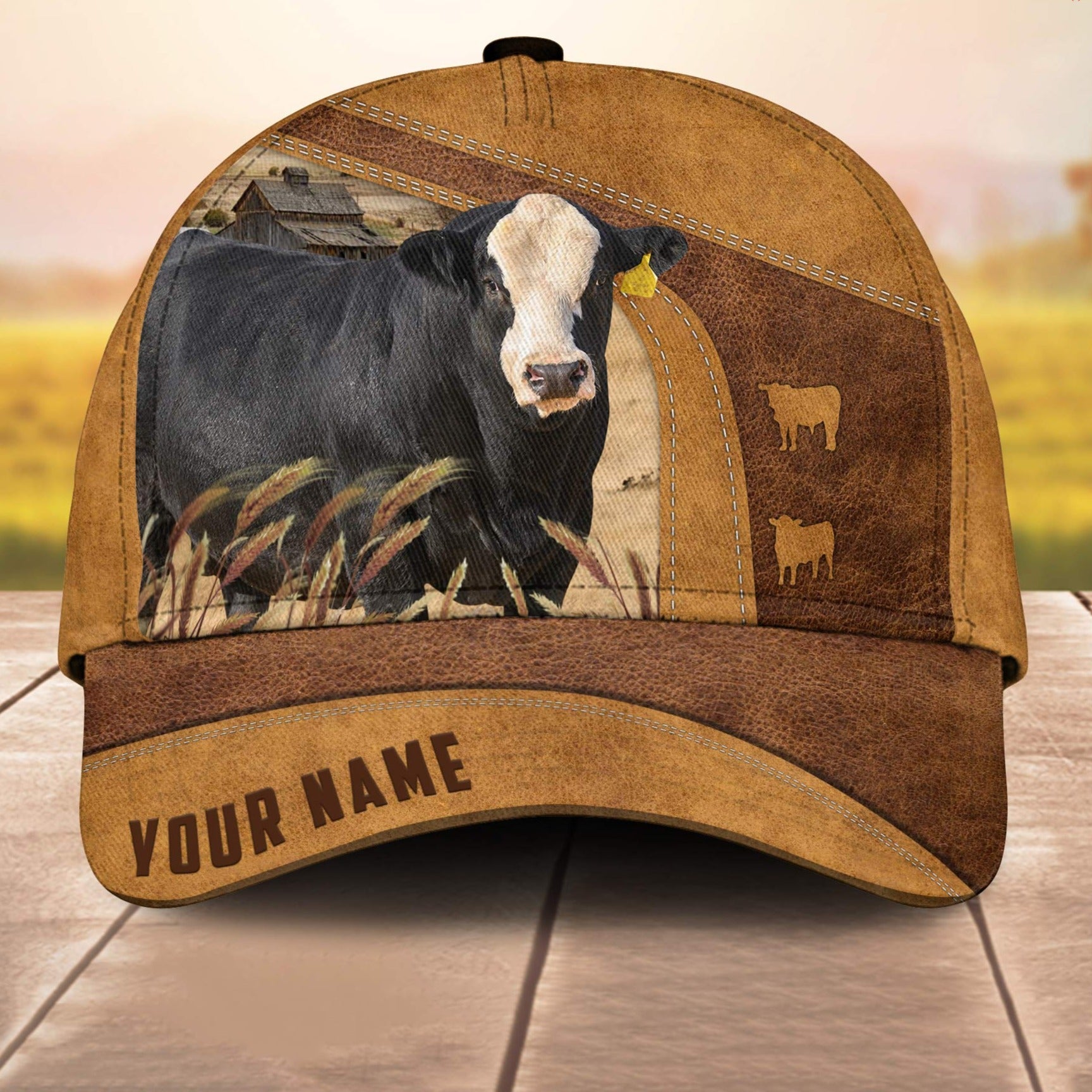 Custom Name Blaze Faced Simmental Cale 3D Cap 3D All Over Print Baseball Cap, Cap For Farm Lovers, Animal Cap, Leather Pattern Cap Trucker Hats Custom Hats Gifts For Men & Women