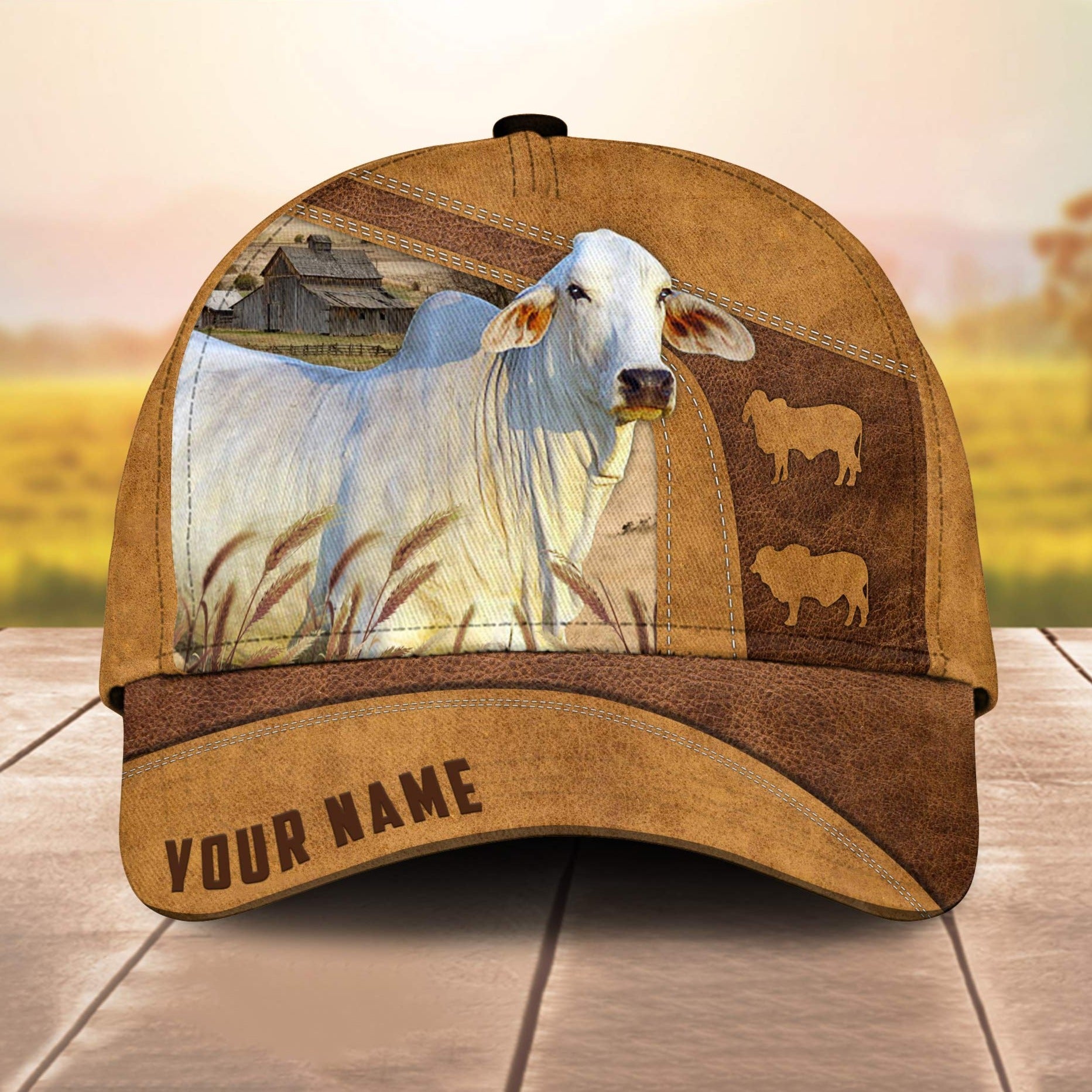 Custom Name Brahman Cale 3D Cap 3D All Over Print Baseball Cap, Cap For Farm Lovers, Animal Cap, Leather Pattern Cap Trucker Hats Custom Hats Gifts For Men & Women