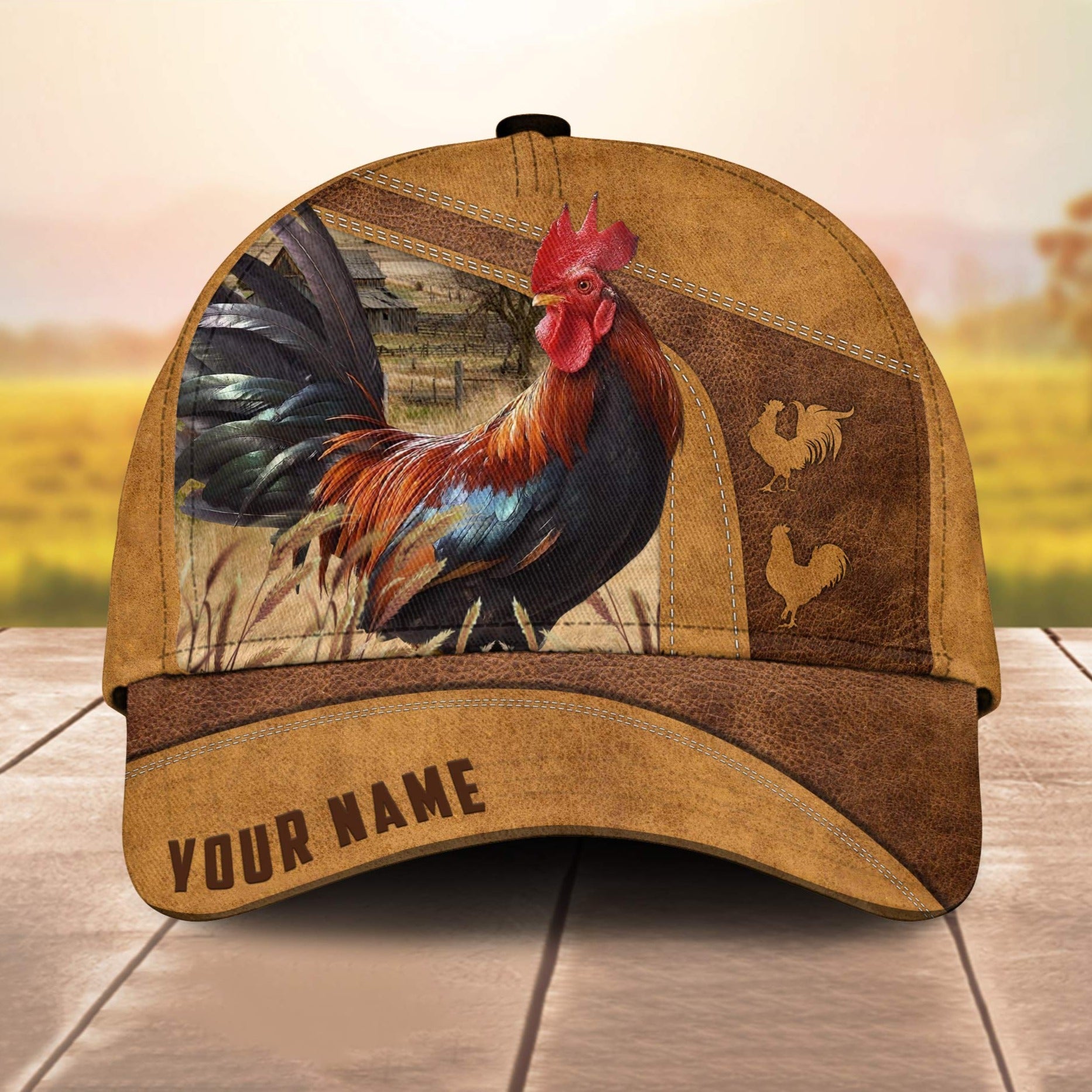 Custom Name Chicken 3D Cap 3D All Over Print Baseball Cap, Cap For Farm Lovers, Animal Cap, Leather Pattern Cap Trucker Hats Custom Hats Gifts For Men & Women