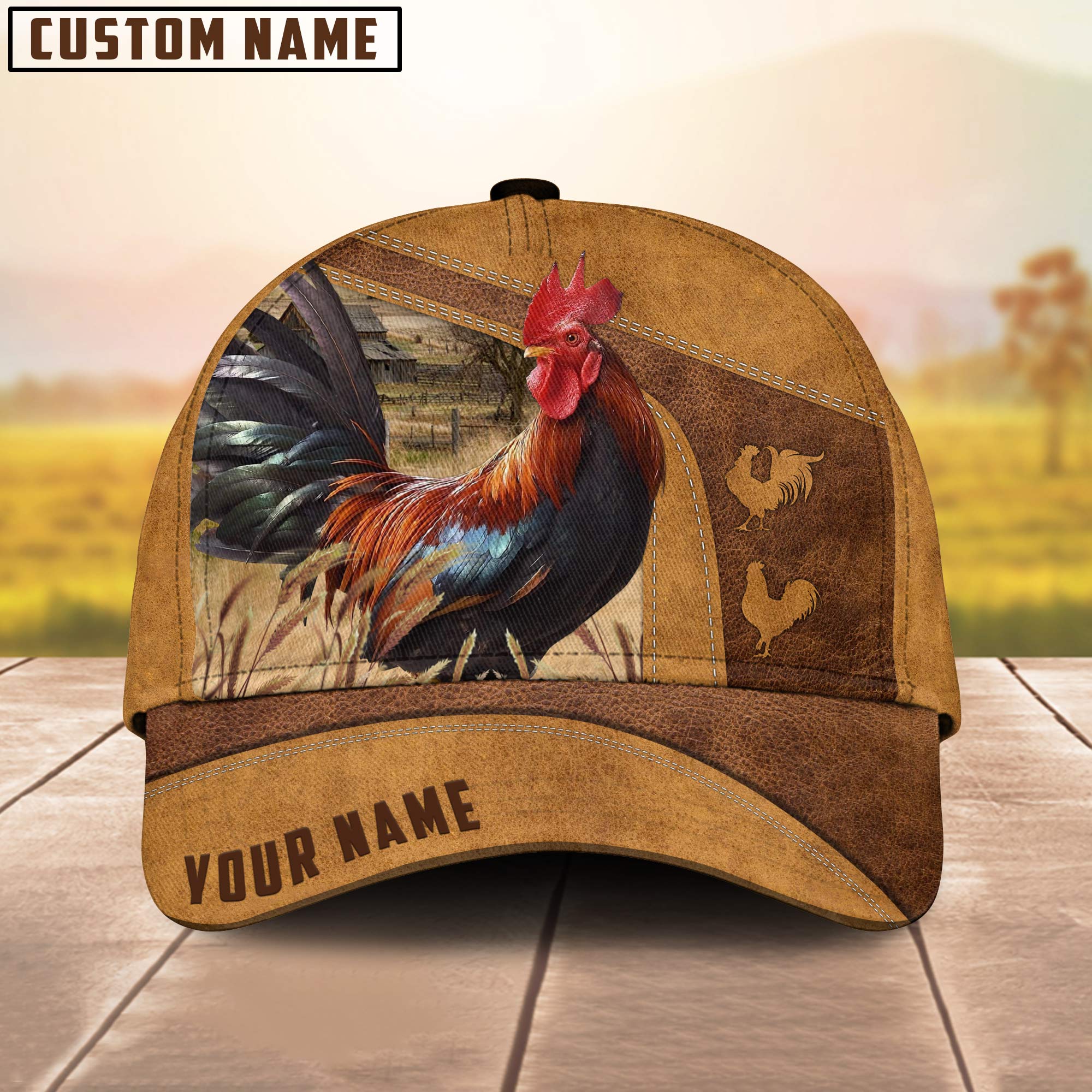 Custom Name Chicken Cap , Rooster Hat, Farm Baseball Hat, Cap Hat For Farmer Farm Lover Trucker Hats Custom Hats Gifts For Men & Women