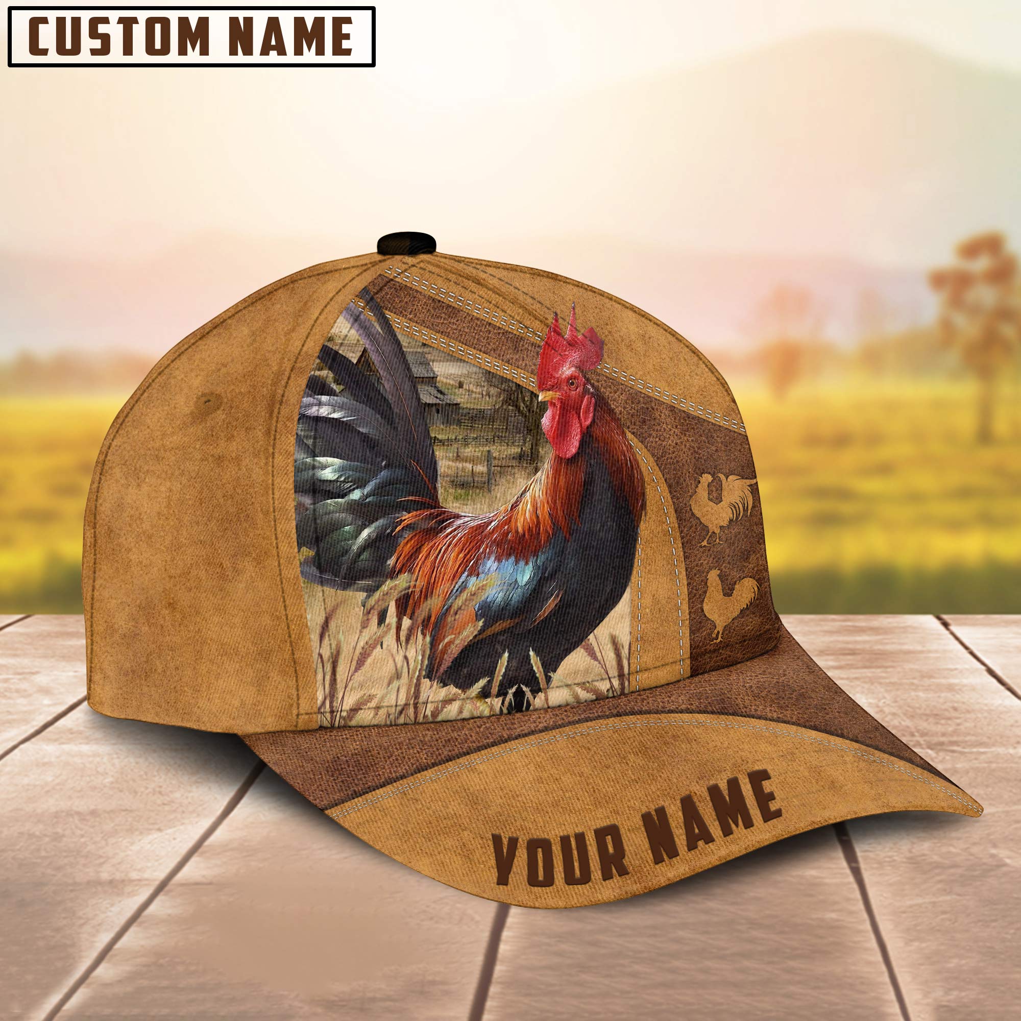 Custom Name Chicken Cap , Rooster Hat, Farm Baseball Hat, Cap Hat For Farmer Farm Lover Trucker Hats Custom Hats Gifts For Men & Women