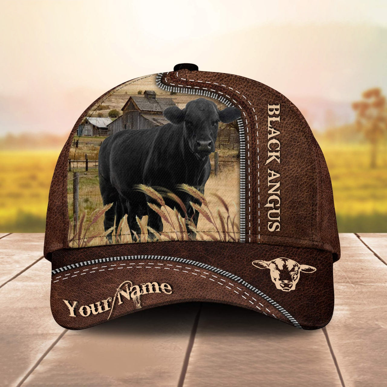 Custom Name Custom Image Leather Pattern 3D Cap 3D All Over Print Baseball Cap, Cap For Farm Lovers, Animal Cap, Leather Pattern Cap Trucker Hats Custom Hats Gifts For Men & Women