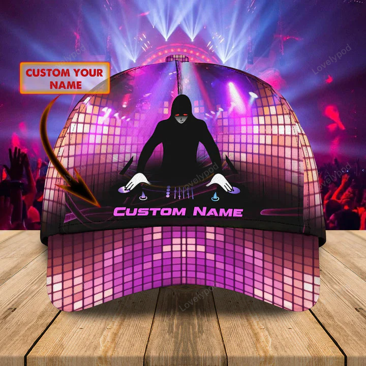 Custom Name Dj Digital Pattern Classic Baseball Cap Hat 3D, Gift for Dj, International Dj gift Trucker Hats Custom Hats Gifts For Men & Women