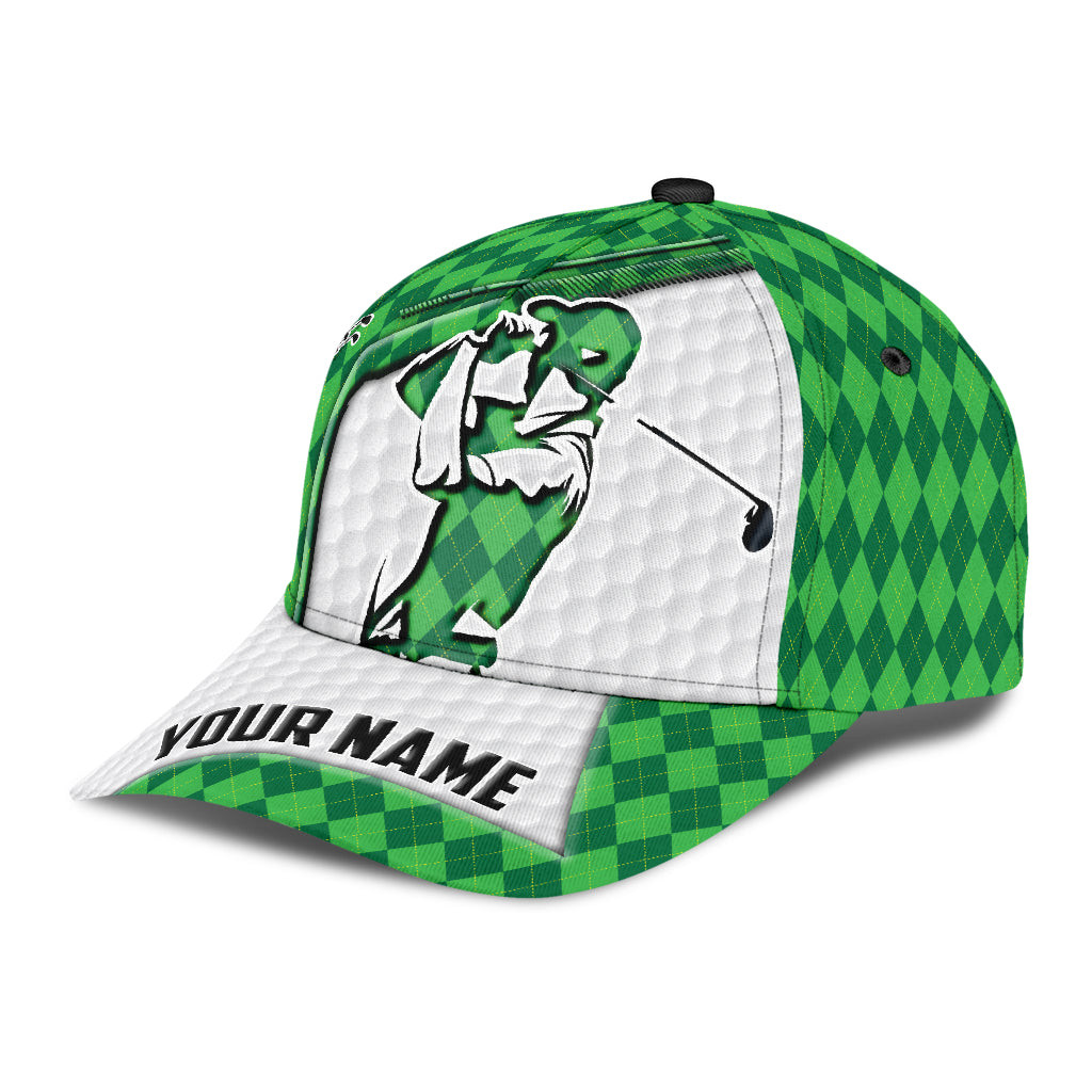 Custom Name Golfer Argyle Pattern Classic Cap Trucker Hats Custom Hats Gifts For Men & Women