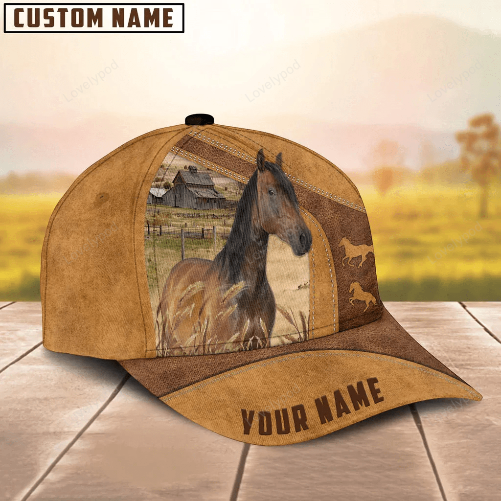 Custom Name Horse Cap, Baseball Hat For Farmer, Gift for horse lover Trucker Hats Custom Hats Gifts For Men & Women