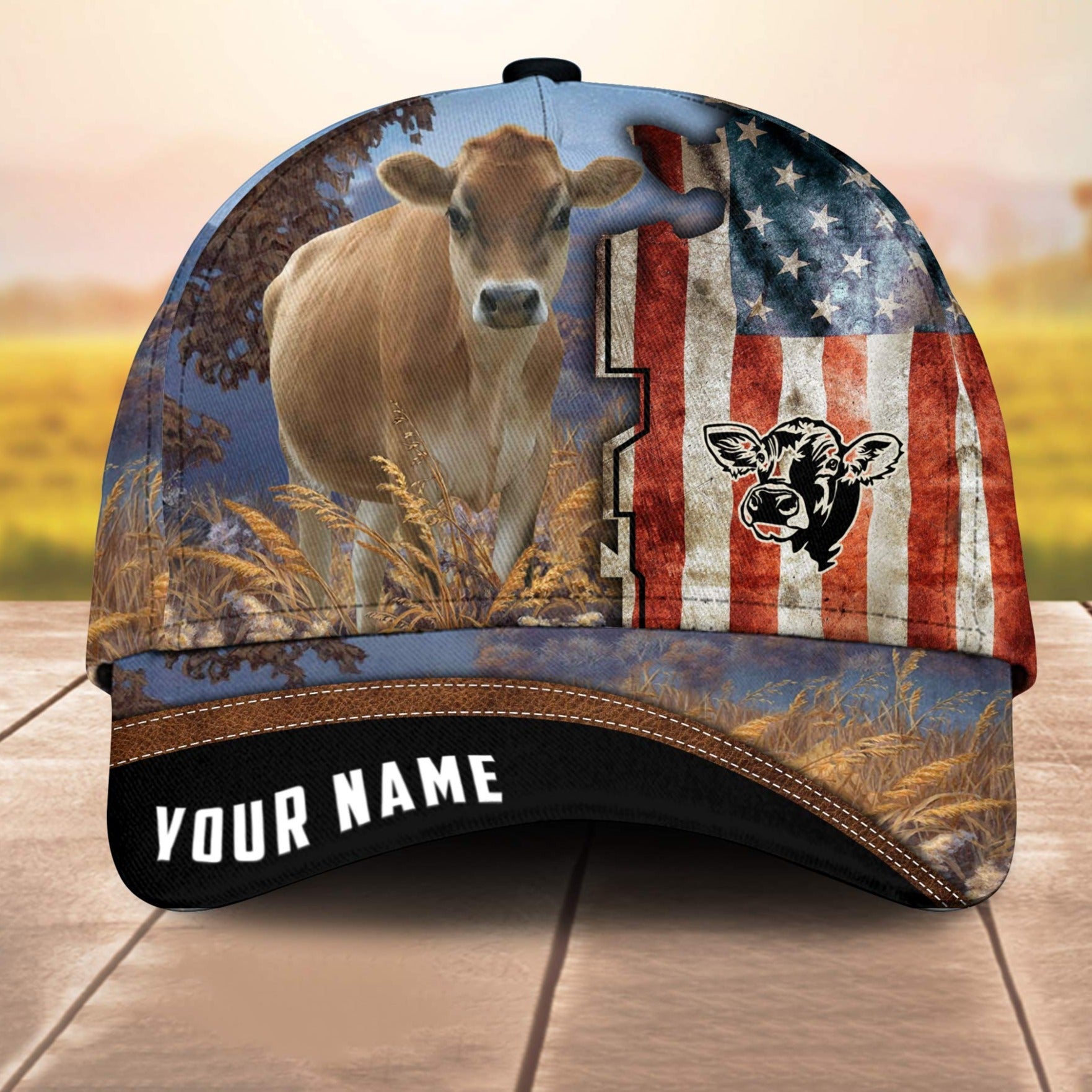 Custom Name Jersey American Cale 3D Cap 3D All Over Print Baseball Cap, Cap For Farm Lovers, Animal Cap, Leather Pattern Cap Trucker Hats Custom Hats Gifts For Men & Women