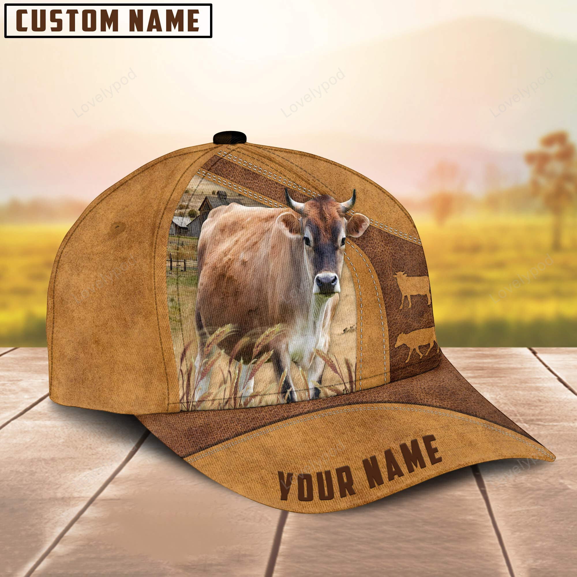 Custom Name Jersey Cattle Cap , Cattle Hat, Farm Baseball Hat, Cap Hat For Farmer Farm Lover Trucker Hats Custom Hats Gifts For Men & Women
