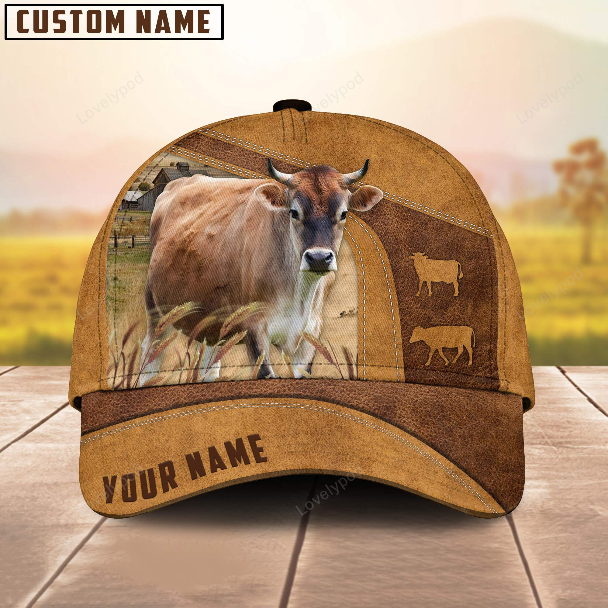 Custom Name Jersey Cattle Cap , Cattle Hat, Farm Baseball Hat, Cap Hat For Farmer Farm Lover Trucker Hats Custom Hats Gifts For Men & Women