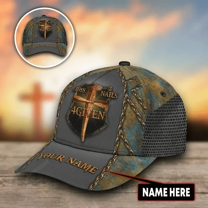 Custom Name Jesus Saves Four Given 3D Printing Cap Hat for Christian Trucker Hats Custom Hats Gifts For Men & Women