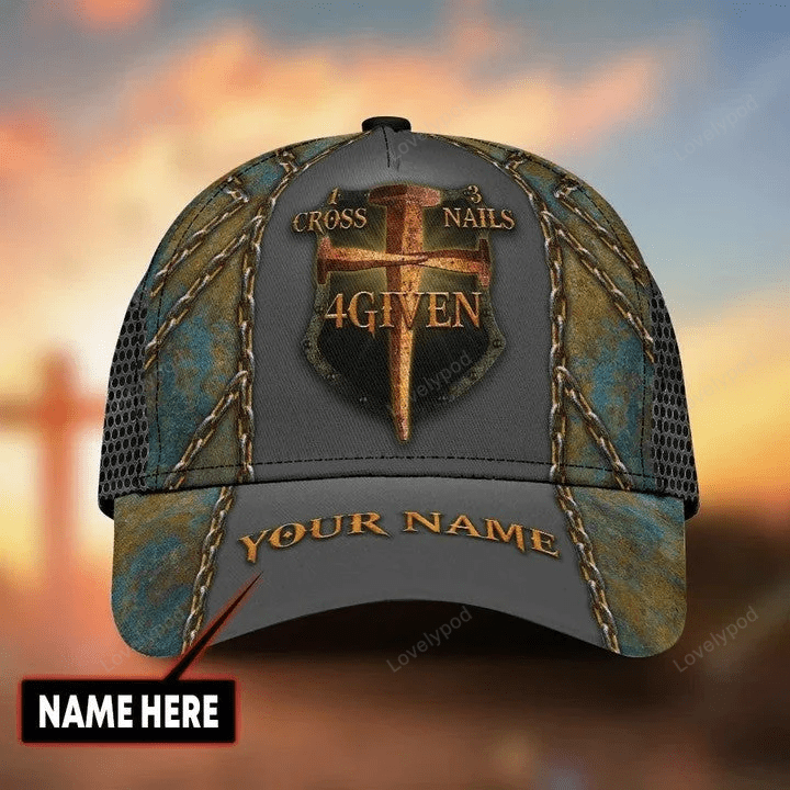 Custom Name Jesus Saves Four Given 3D Printing Cap Hat for Christian Trucker Hats Custom Hats Gifts For Men & Women