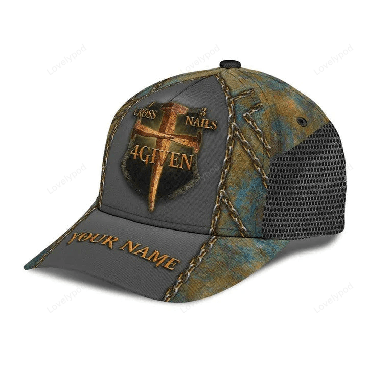 Custom Name Jesus Saves Four Given 3D Printing Cap Hat for Christian Trucker Hats Custom Hats Gifts For Men & Women