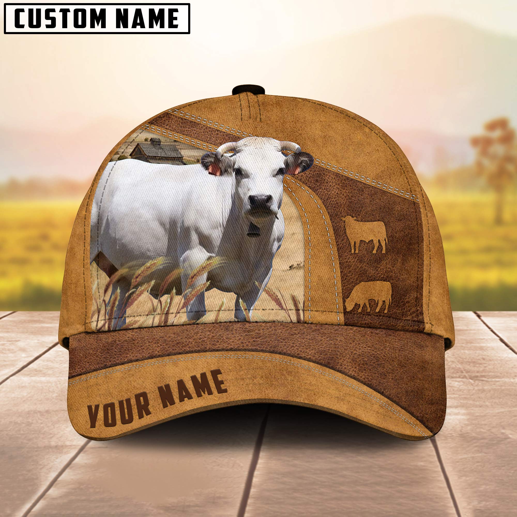 Custom Name Piedmontese 3D Cap 3D All Over Print Baseball Cap, Cap For Farm Lovers, Animal Cap, Leather Pattern Cap Trucker Hats Custom Hats Gifts For Men & Women