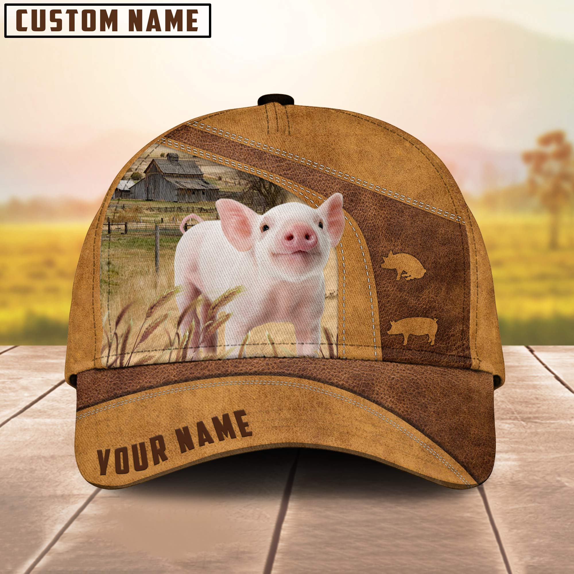 Custom Name Pig Cap , Pig Hat, Farm Baseball Hat, Cap Hat For Farmer Farm Lover Trucker Hats Custom Hats Gifts For Men & Women