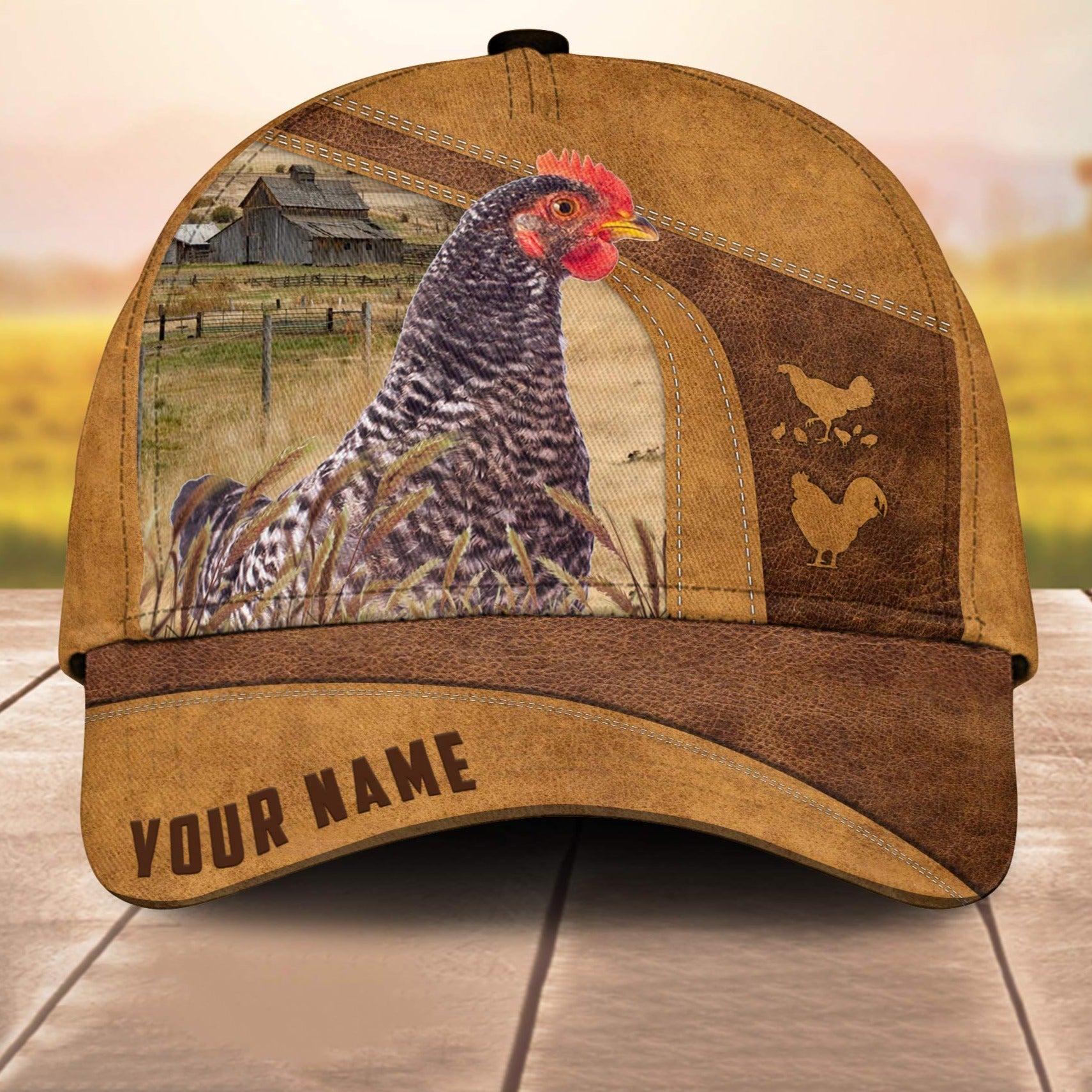 Custom Name Plymouth Rocks Chicken 3D Cap Cp 3D All Over Print Baseball Cap, Cap For Farm Lovers, Animal Cap, Leather Pattern Cap Trucker Hats Custom Hats Gifts For Men & Women