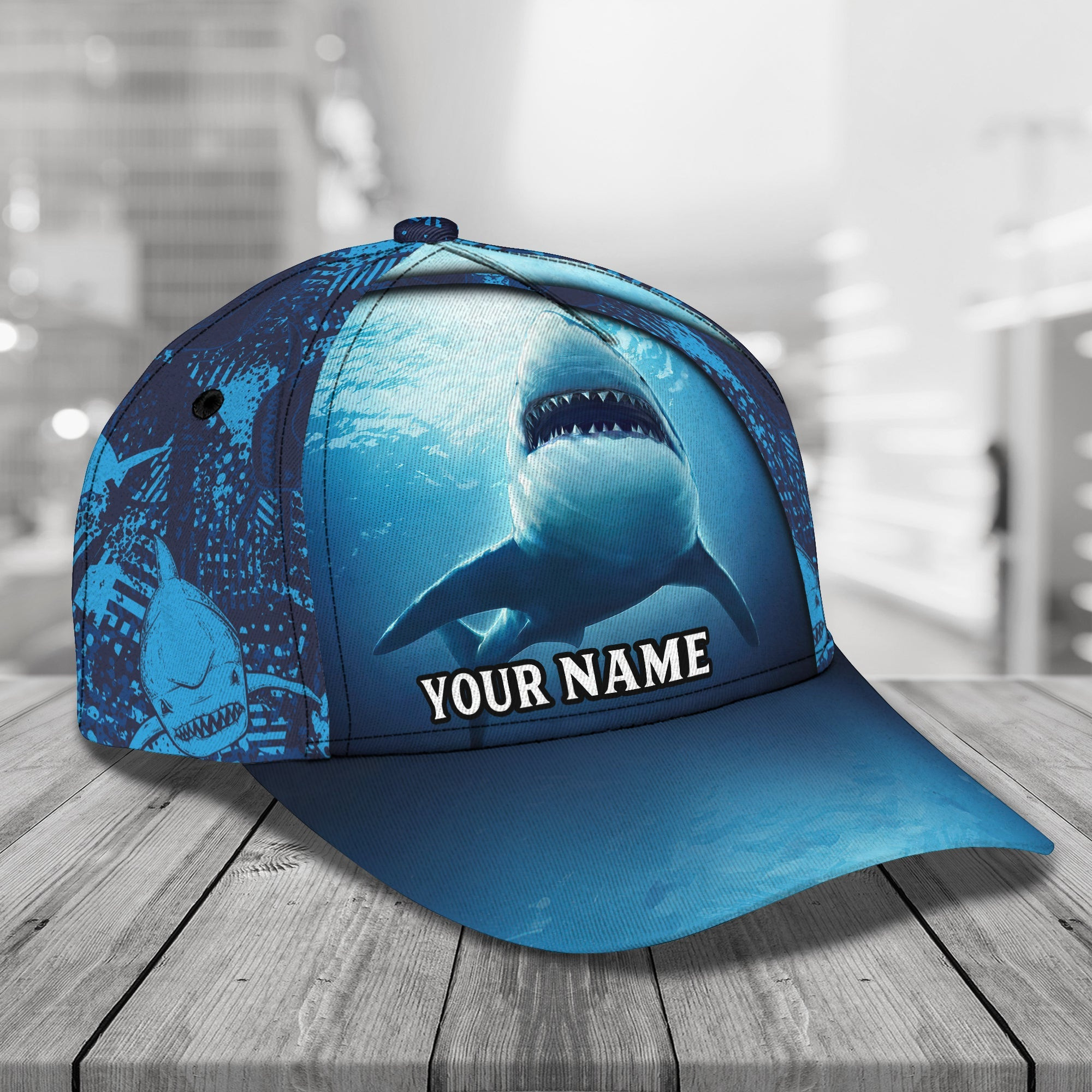 Custom Name Shark Classic Cap - Personalized Hat Gift for Shark Lover Trucker Hats Custom Hats Gifts For Men & Women