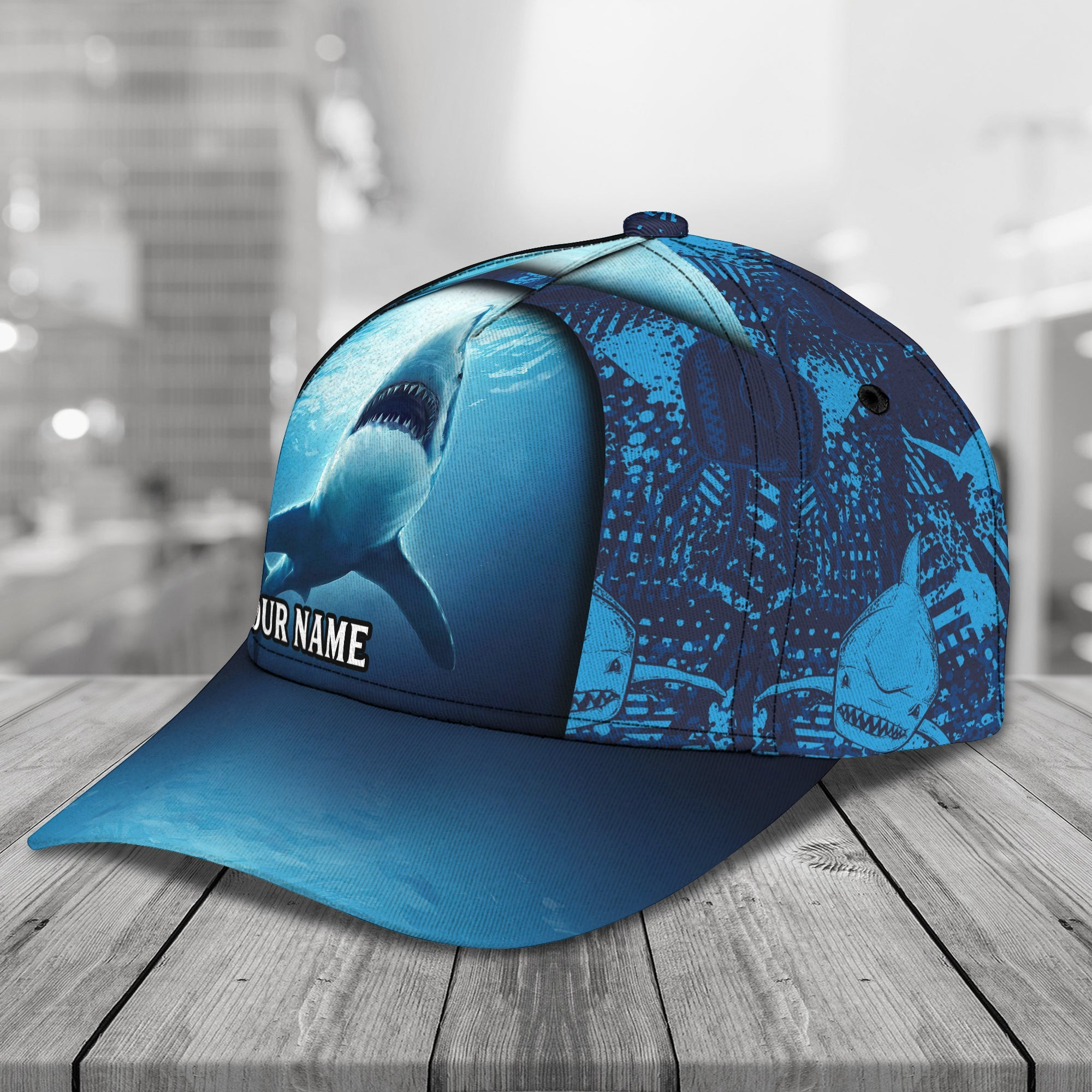 Custom Name Shark Classic Cap - Personalized Hat Gift for Shark Lover Trucker Hats Custom Hats Gifts For Men & Women