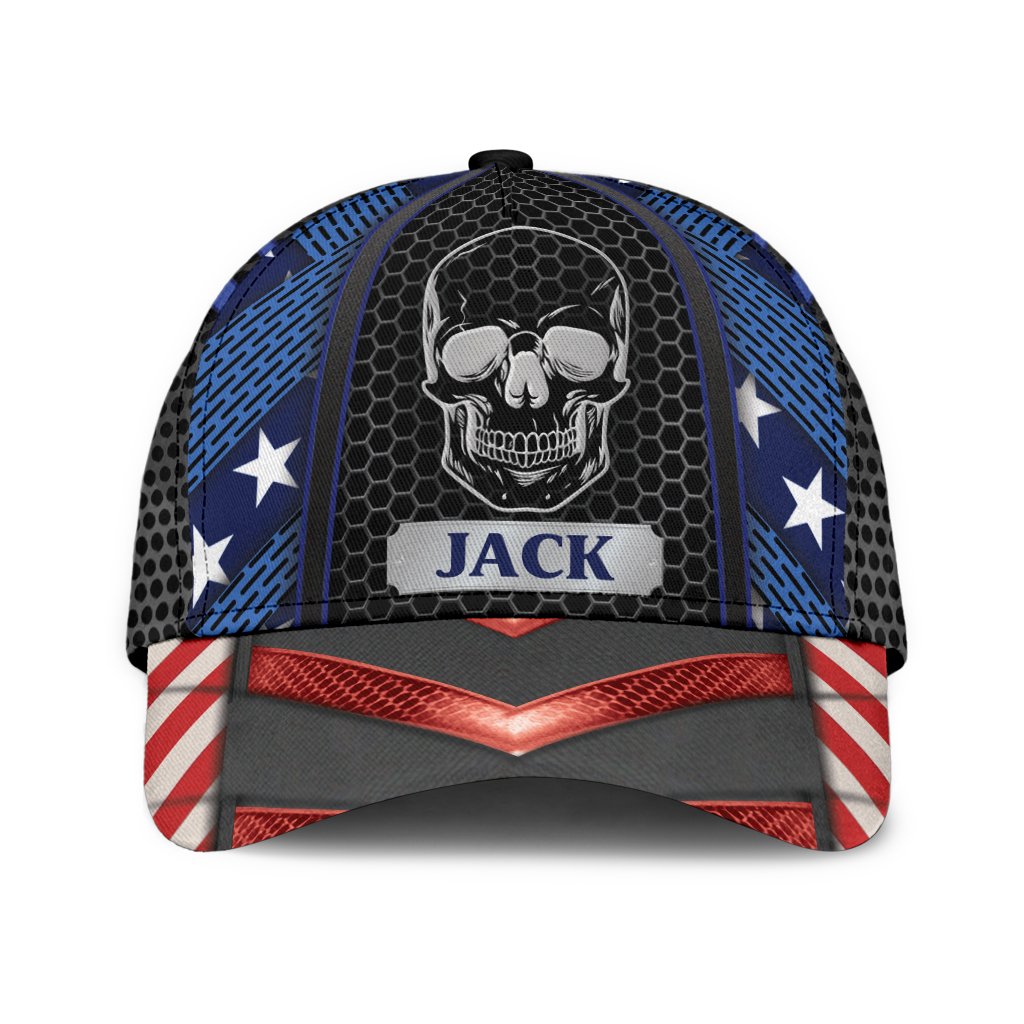 Custom Name Skull Baseball Cap Hat For Men And Women Trucker Hats Custom Hats Gifts For Men & Women