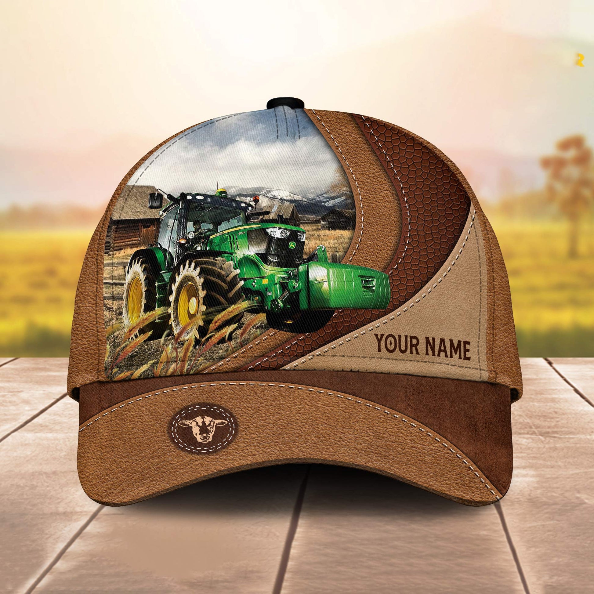 Custom Name Tractor Brown - Gift For Farmer - Personalized Classic Cap Trucker Hats Custom Hats Gifts For Men & Women