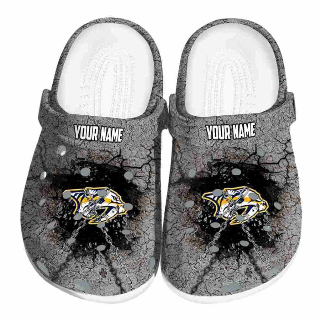 Custom Nashville Predators Cracked Ground Texture ClogTVC1801881