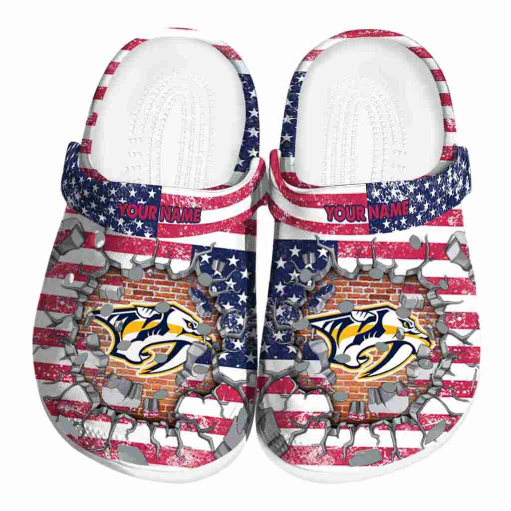 Custom Nashville Predators Freedom Splinter ClogTVC1801881