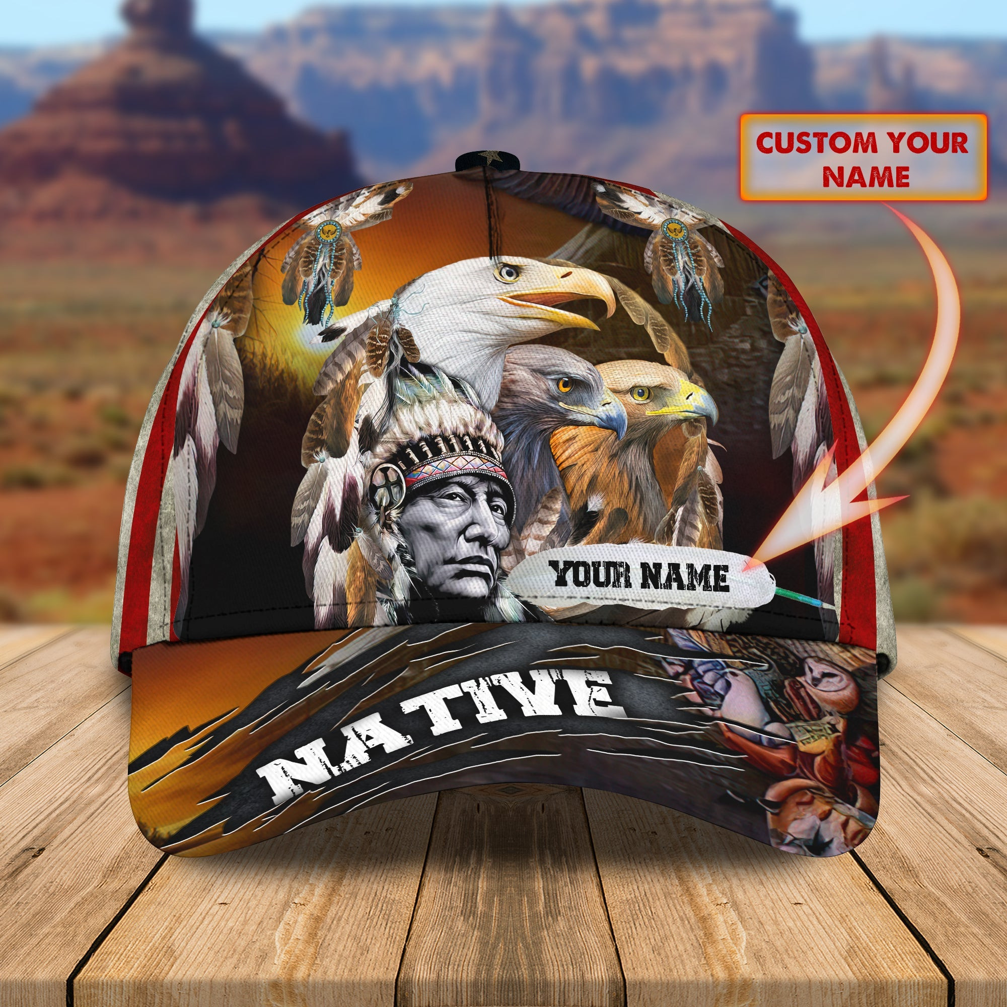 Custom Native American Personalized Classic Cap Trucker Hats Custom Hats Gifts For Men & Women