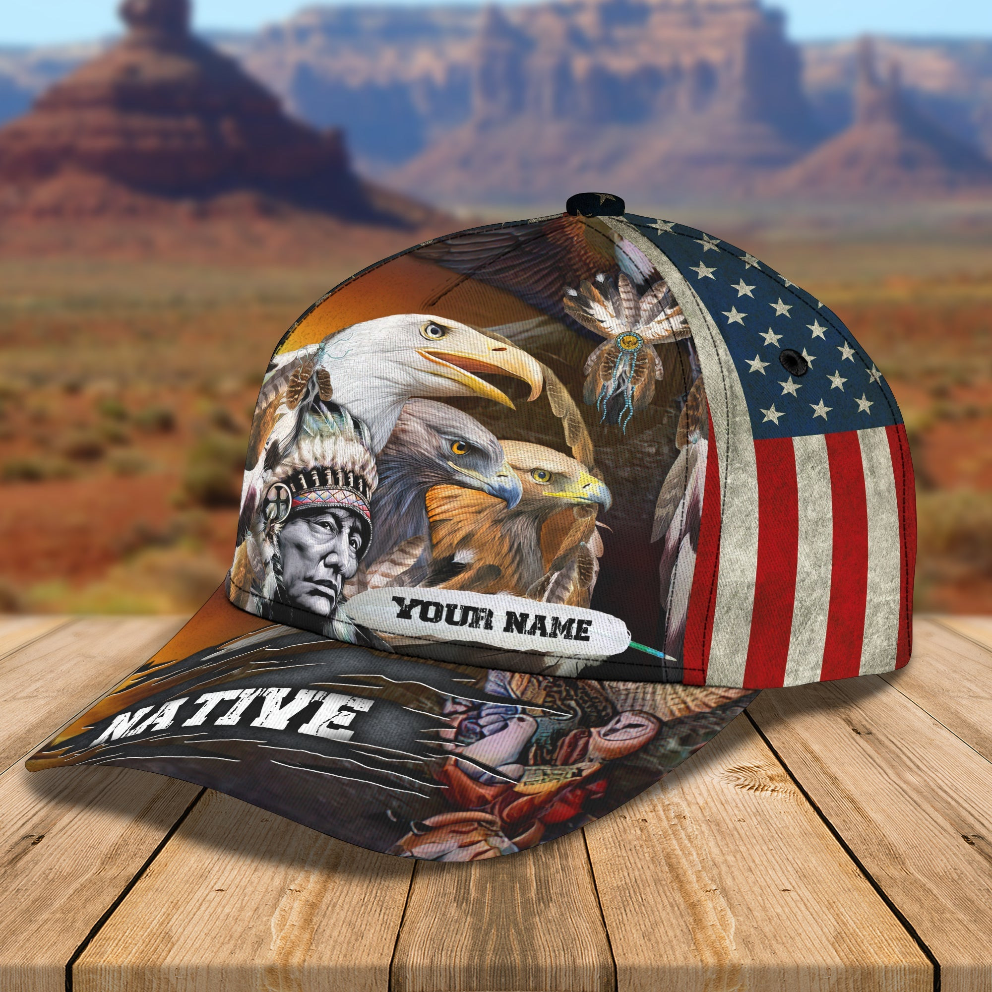 Custom Native American Personalized Classic Cap Trucker Hats Custom Hats Gifts For Men & Women