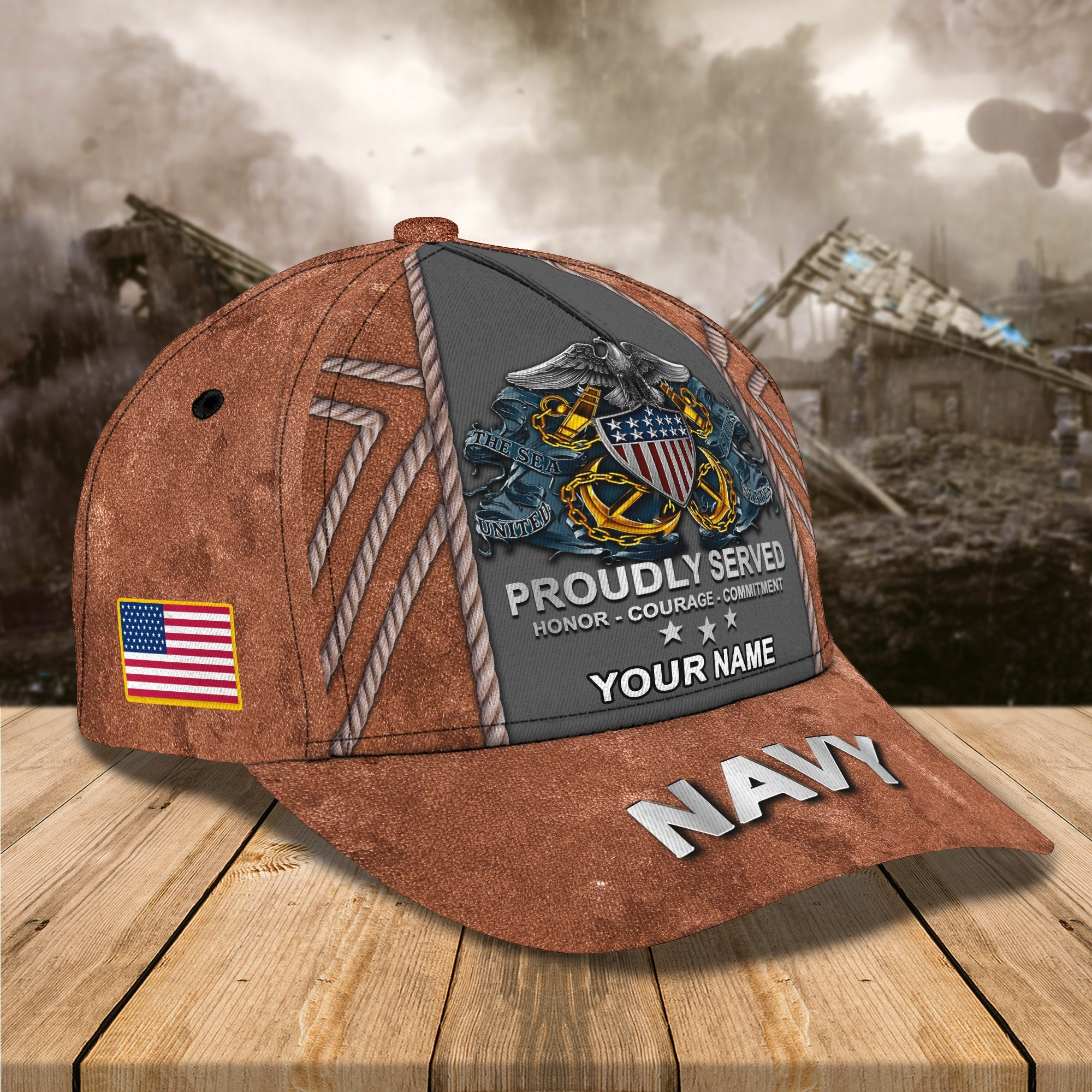 Custom Navy Cap - Personalized Name Hat Trucker Hats Custom Hats Gifts For Men & Women