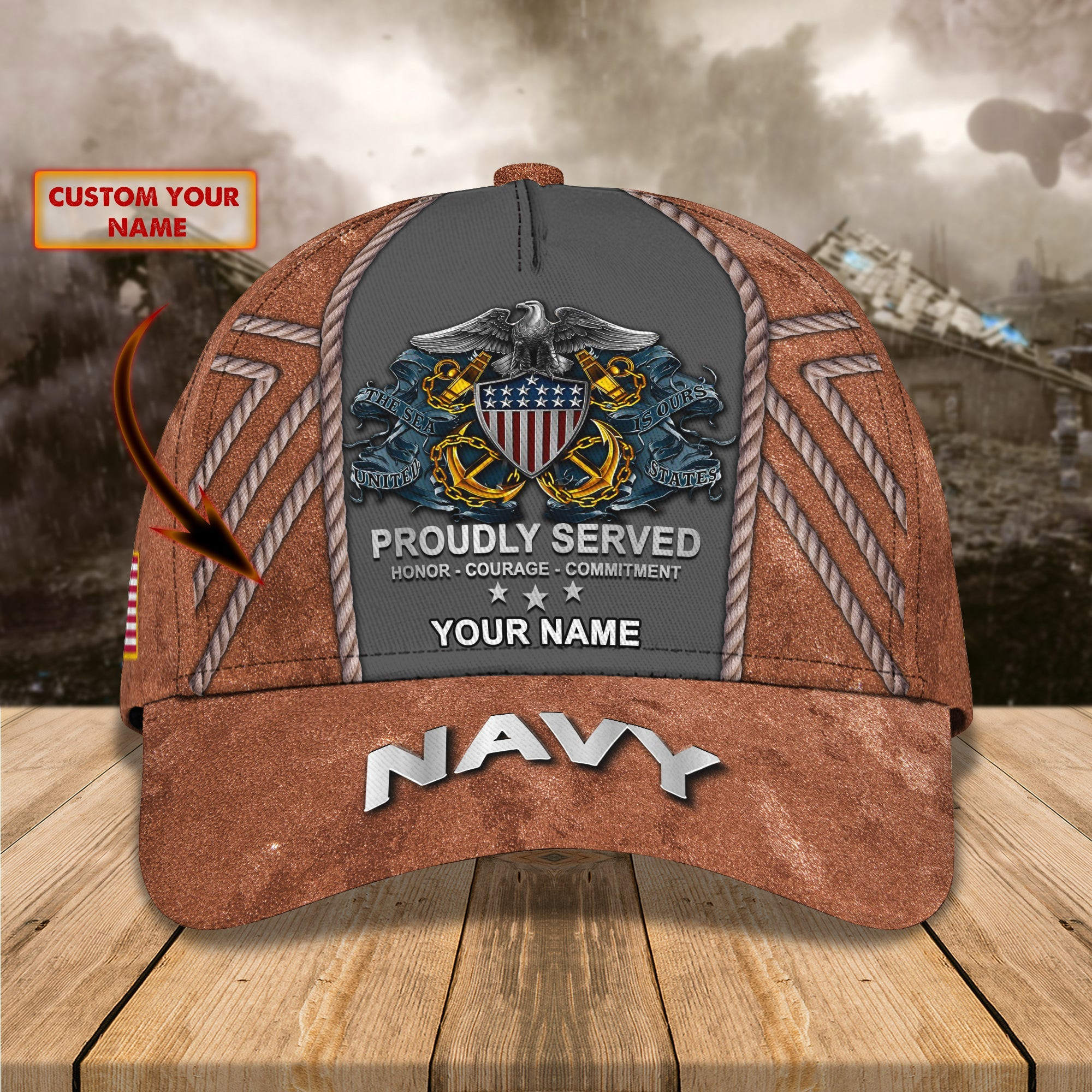Custom Navy Cap - Personalized Name Hat Trucker Hats Custom Hats Gifts For Men & Women