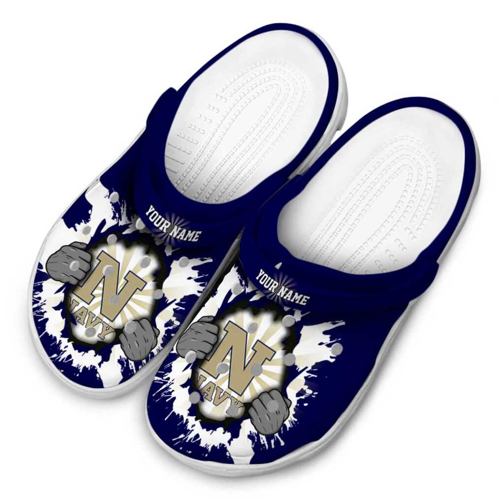 Custom Navy Midshipmen Gripping Hand ClogTVC1801790 - Image 4