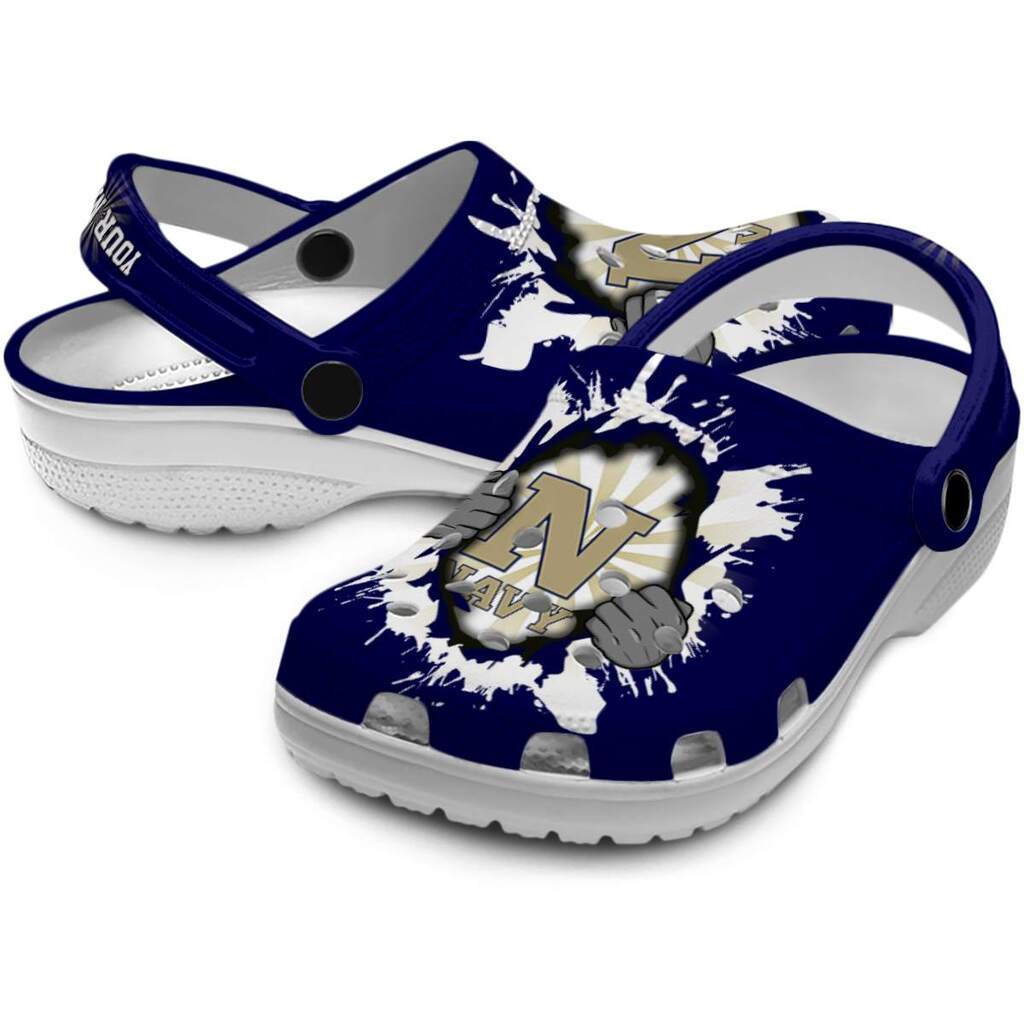 Custom Navy Midshipmen Gripping Hand ClogTVC1801790 - Image 3