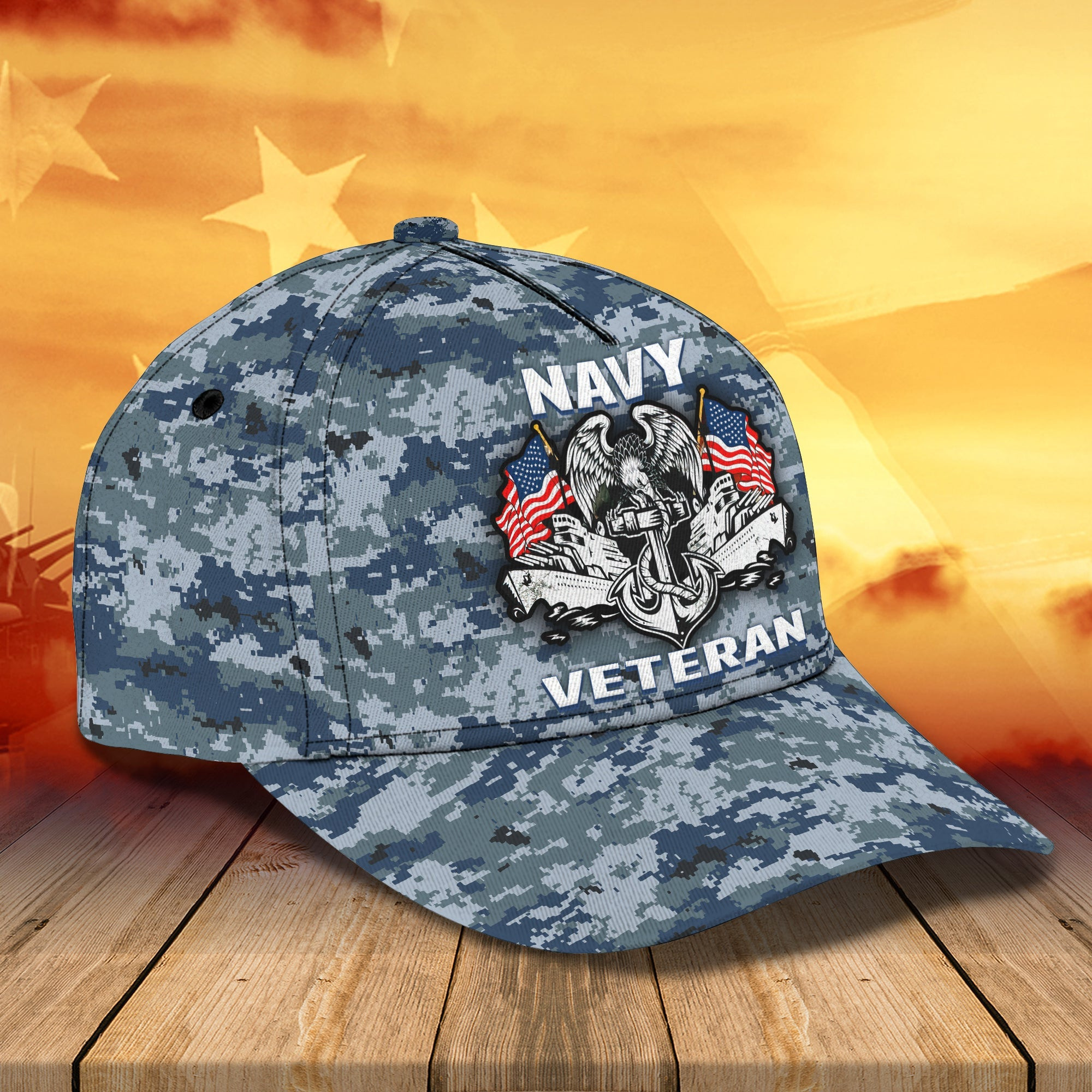 Custom Navy Veteran Classic Cap Trucker Hats Custom Hats Gifts For Men & Women