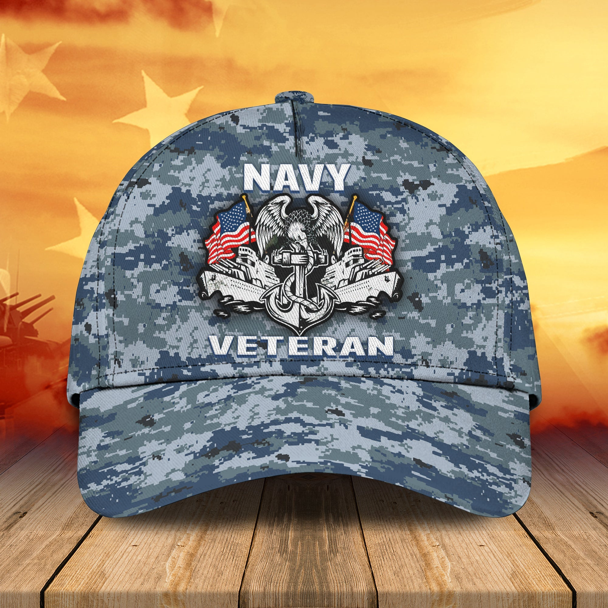 Custom Navy Veteran Classic Cap Trucker Hats Custom Hats Gifts For Men & Women