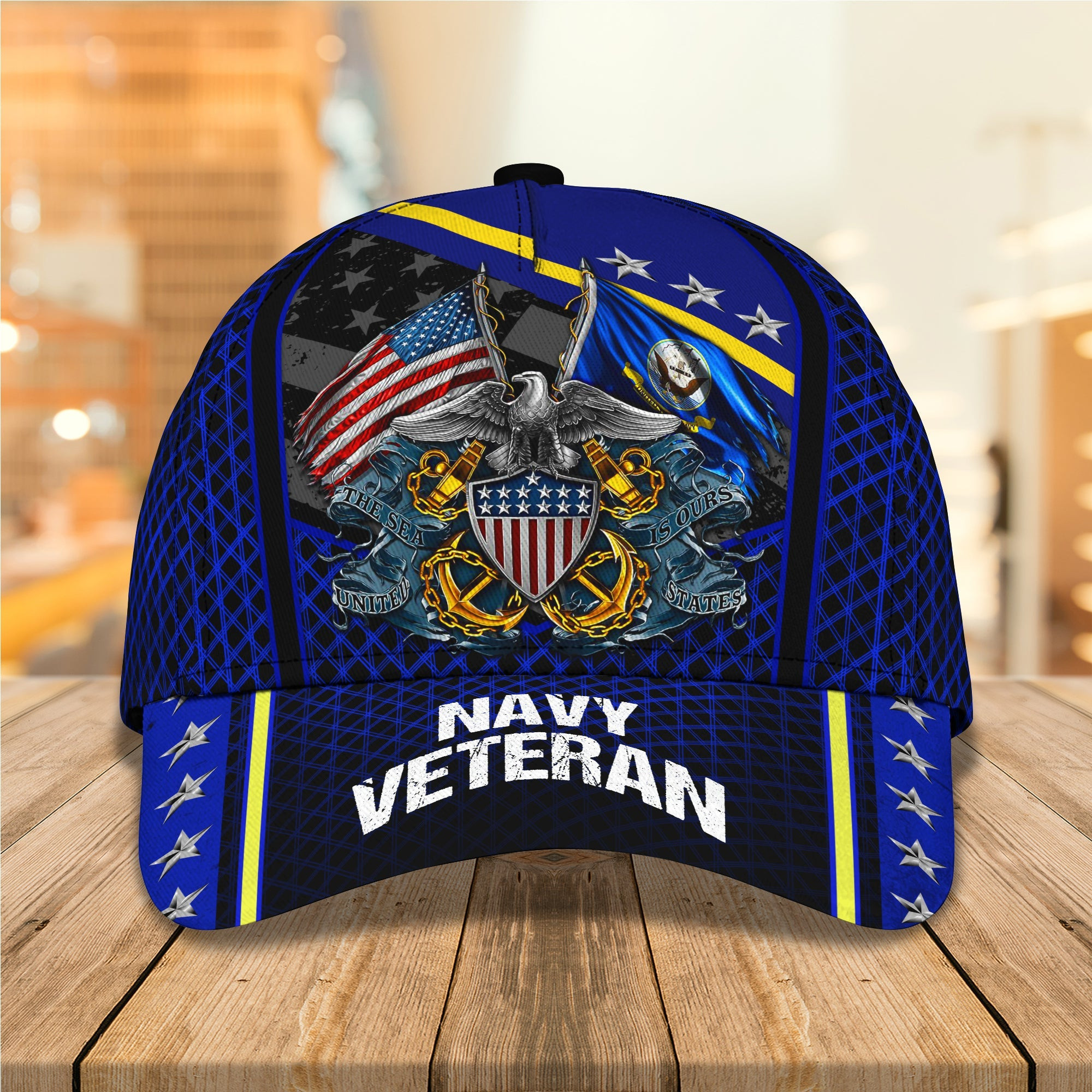 Custom Navy Veteran Personalized Classic Cap Trucker Hats Custom Hats Gifts For Men & Women