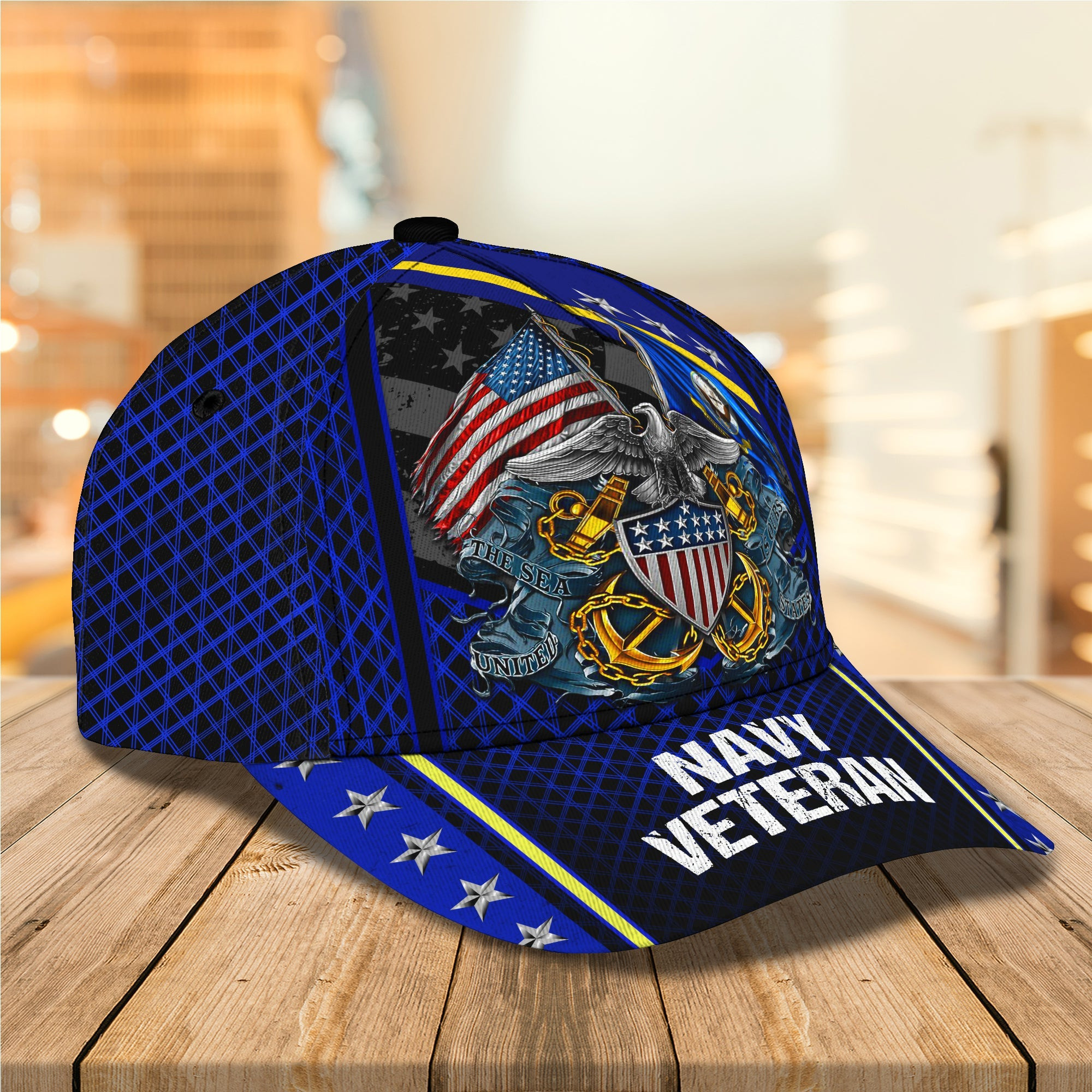 Custom Navy Veteran Personalized Classic Cap Trucker Hats Custom Hats Gifts For Men & Women