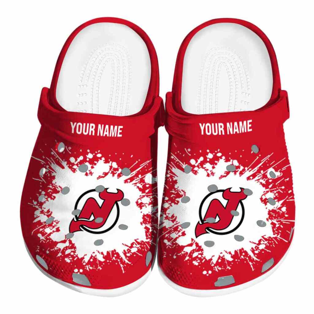 Custom New Jersey Devils Splatter Background ClogTVC1801879