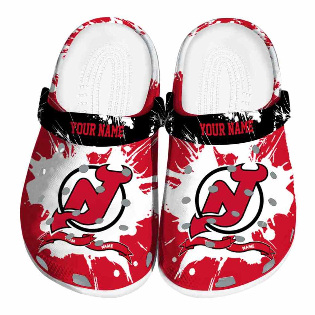 Custom New Jersey Devils Splatter Pattern ClogTVC1801853