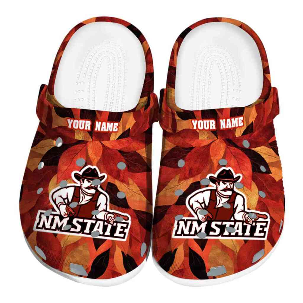 Custom New Mexico State Aggies Autumn Leaves ClogTVC1801697