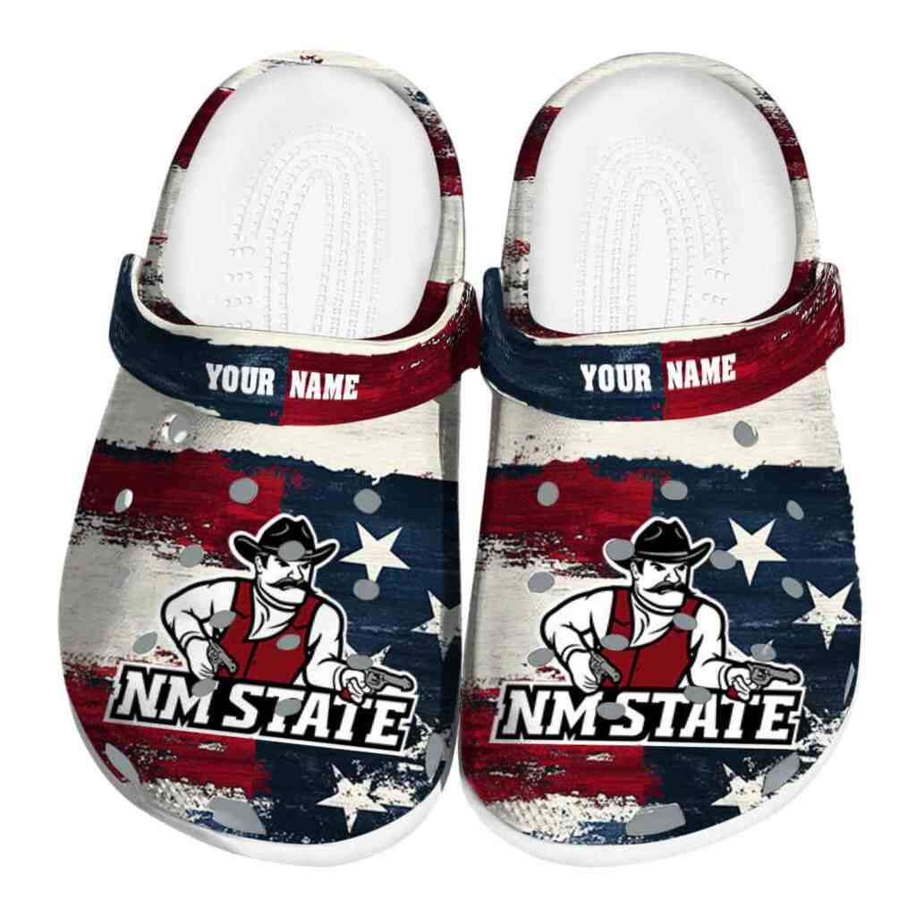 Custom New Mexico State Aggies Patriotic Stripes ClogTVC1801697