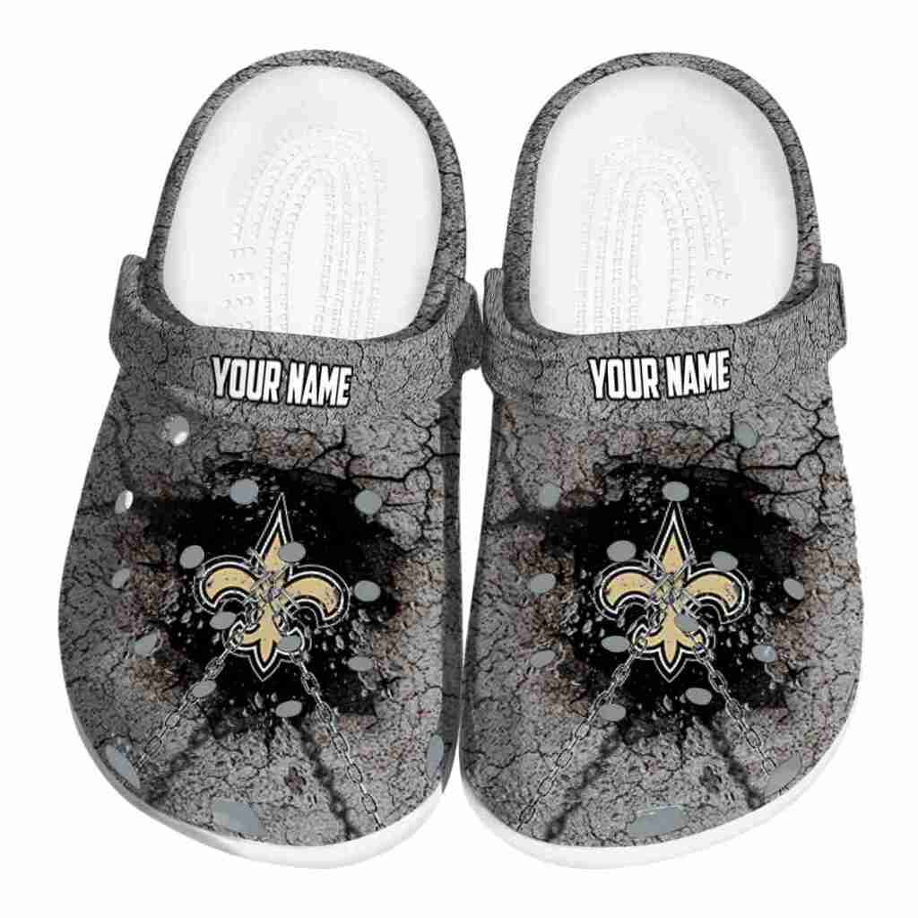 Custom New Orleans Saints Cracked Ground Texture ClogTVC180146