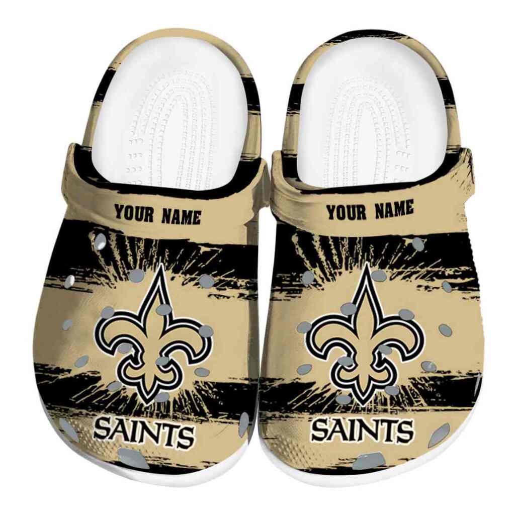 Custom New Orleans Saints Paint Splatter Graphics ClogTVC180146