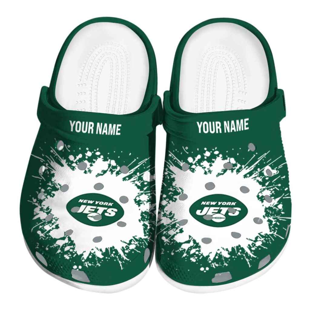 Custom New York Jets Splatter Background ClogTVC180147