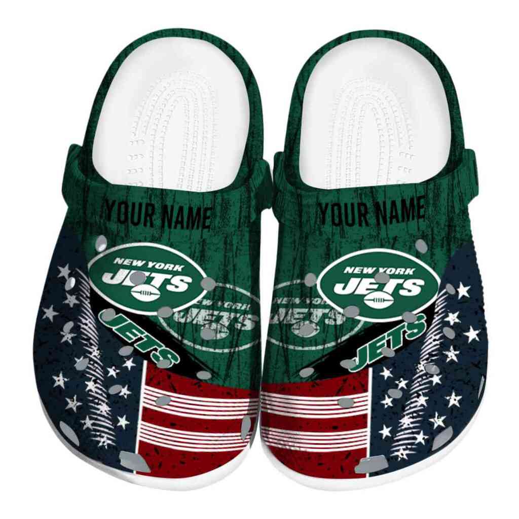 Custom New York Jets Star-Spangled Side Pattern ClogTVC180146
