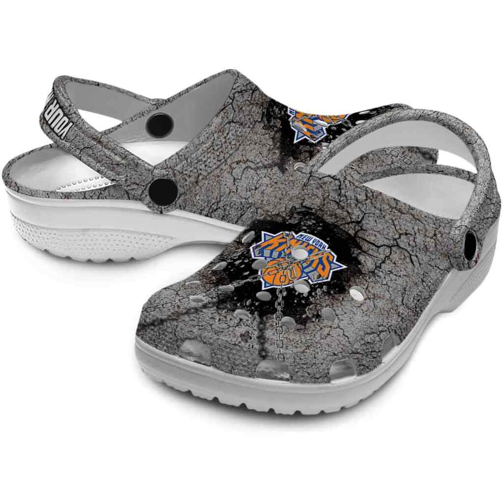 Custom New York Knicks Cracked Ground Texture ClogTVC1801920 - Image 3