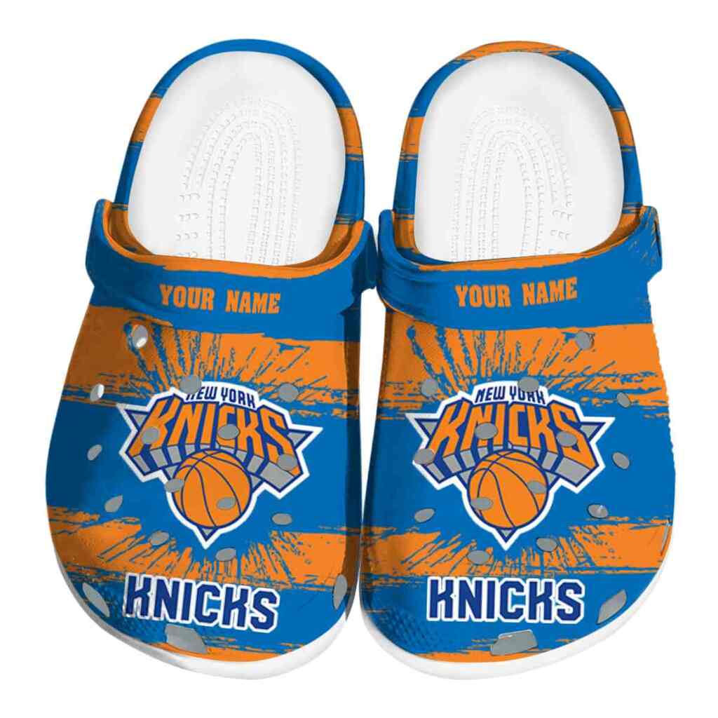 Custom New York Knicks Paint Splatter Graphics ClogTVC1801920