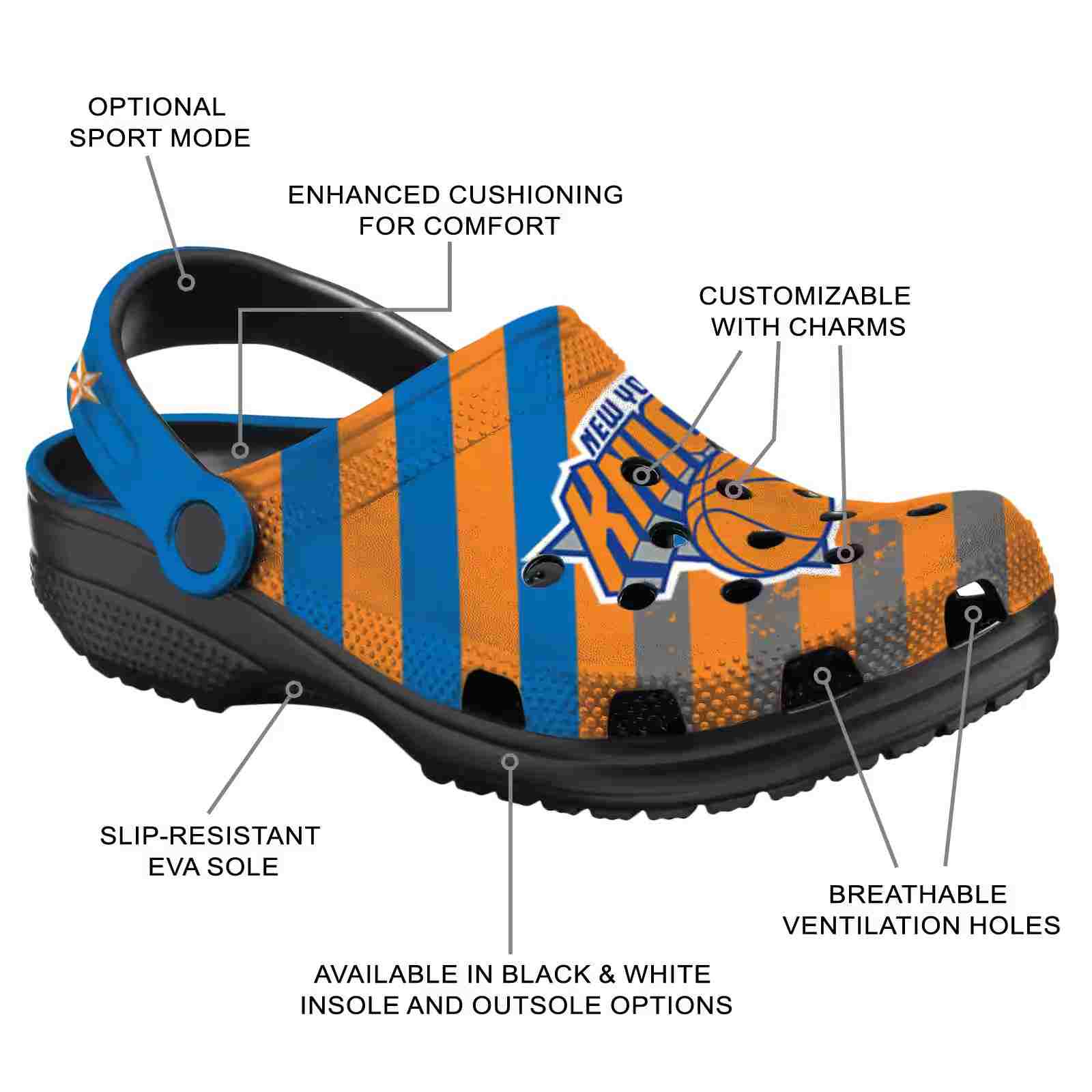 Custom New York Knicks Star-Spangled Graphic ClogTVC1801920 - Image 5