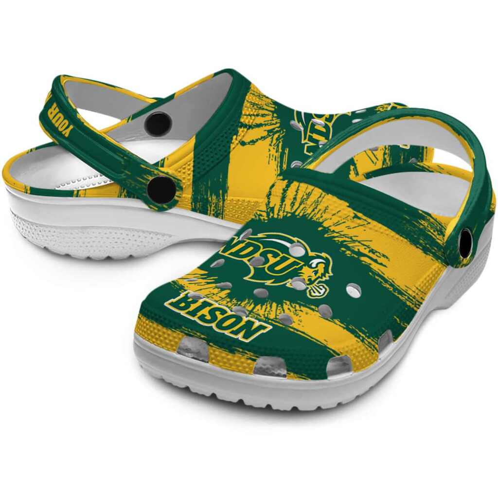 Custom North Dakota State Bison Paint Splatter Graphics ClogTVC1801724 - Image 3