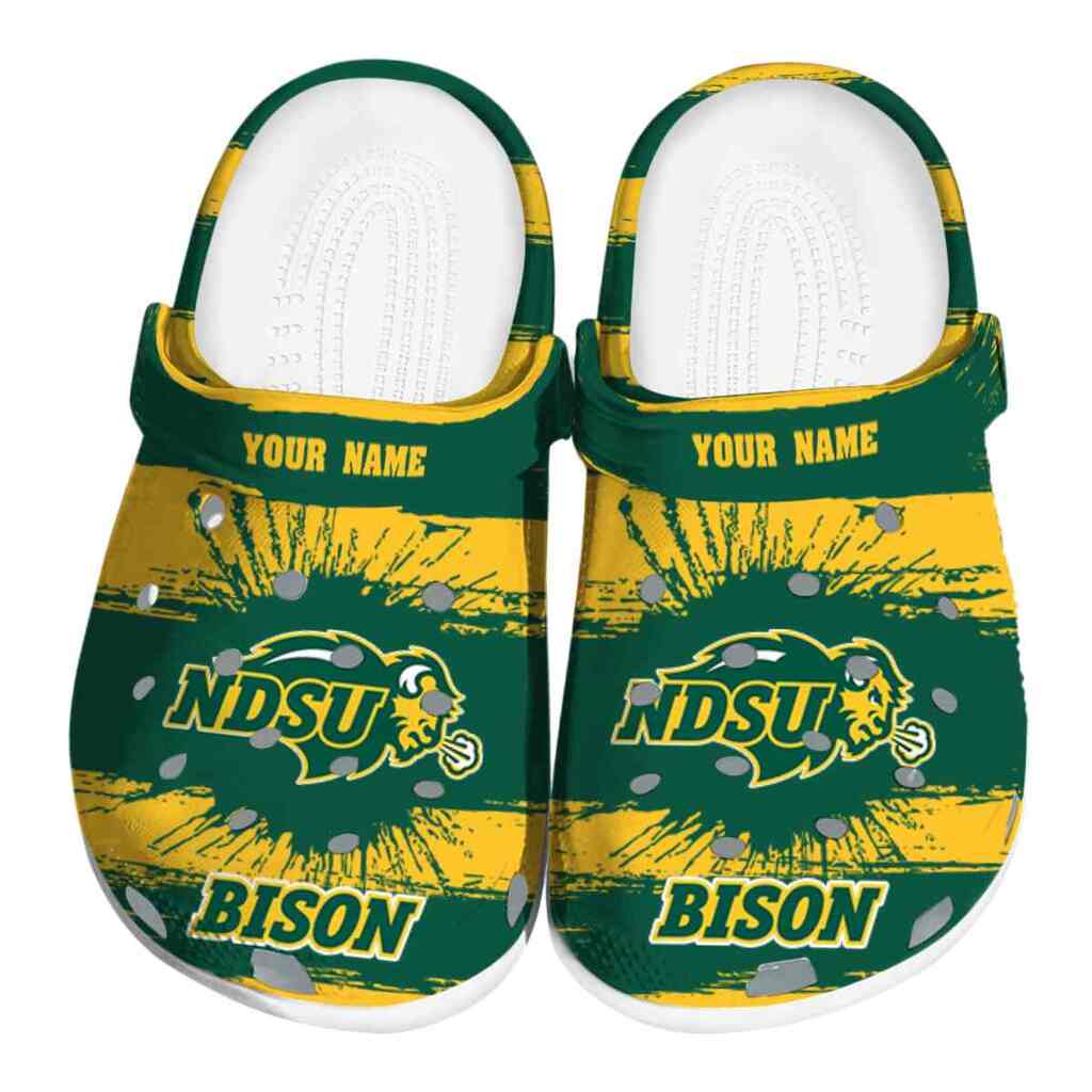 Custom North Dakota State Bison Paint Splatter Graphics ClogTVC1801724