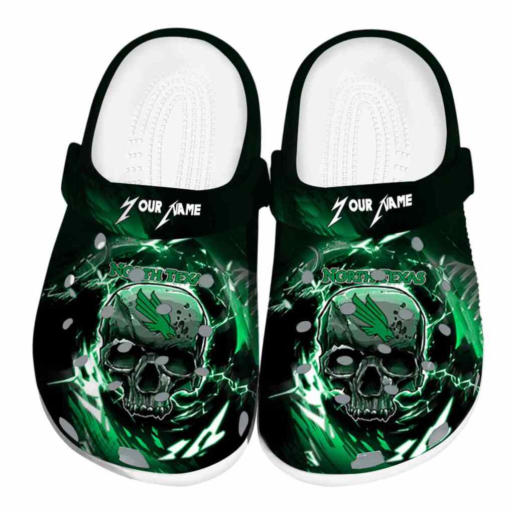 Custom North Texas Mean Green Gothic Skull ClogTVC1801819